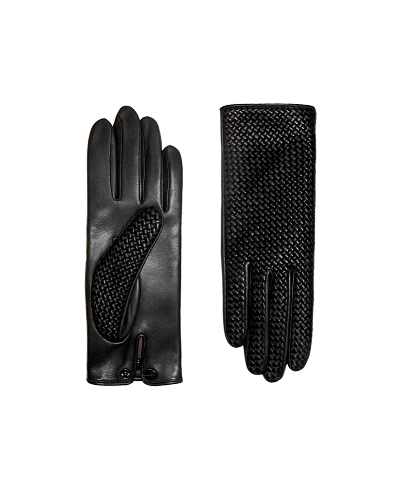 Agnelle Chloe Woven Leather Gloves