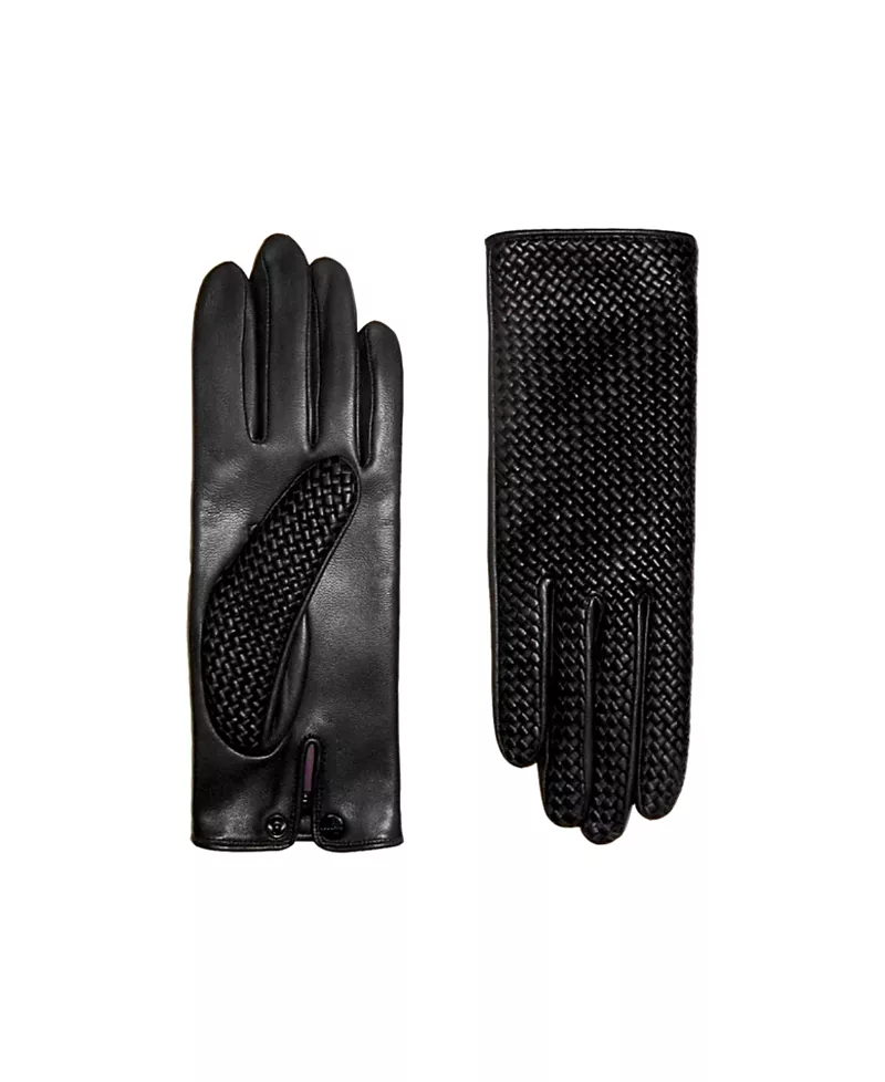 Agnelle Chloe Woven Leather Gloves