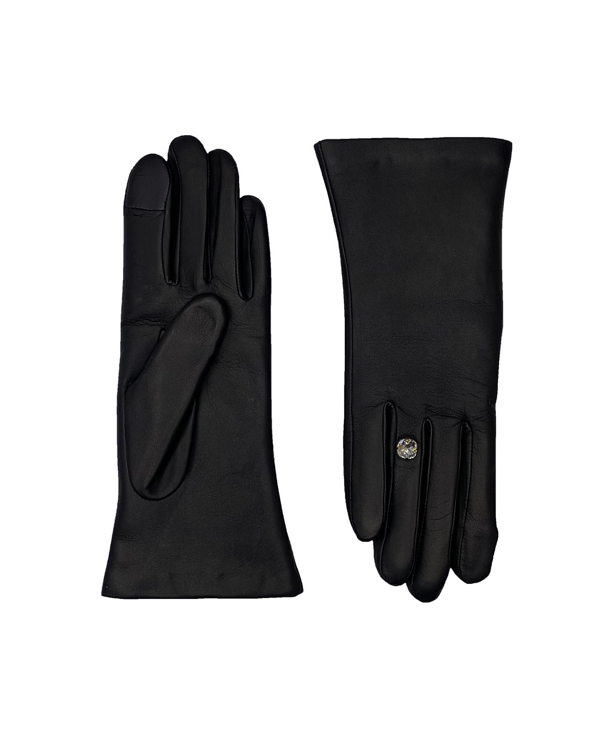 Agnelle Lambskin Glove with Gem on the Ring Finger