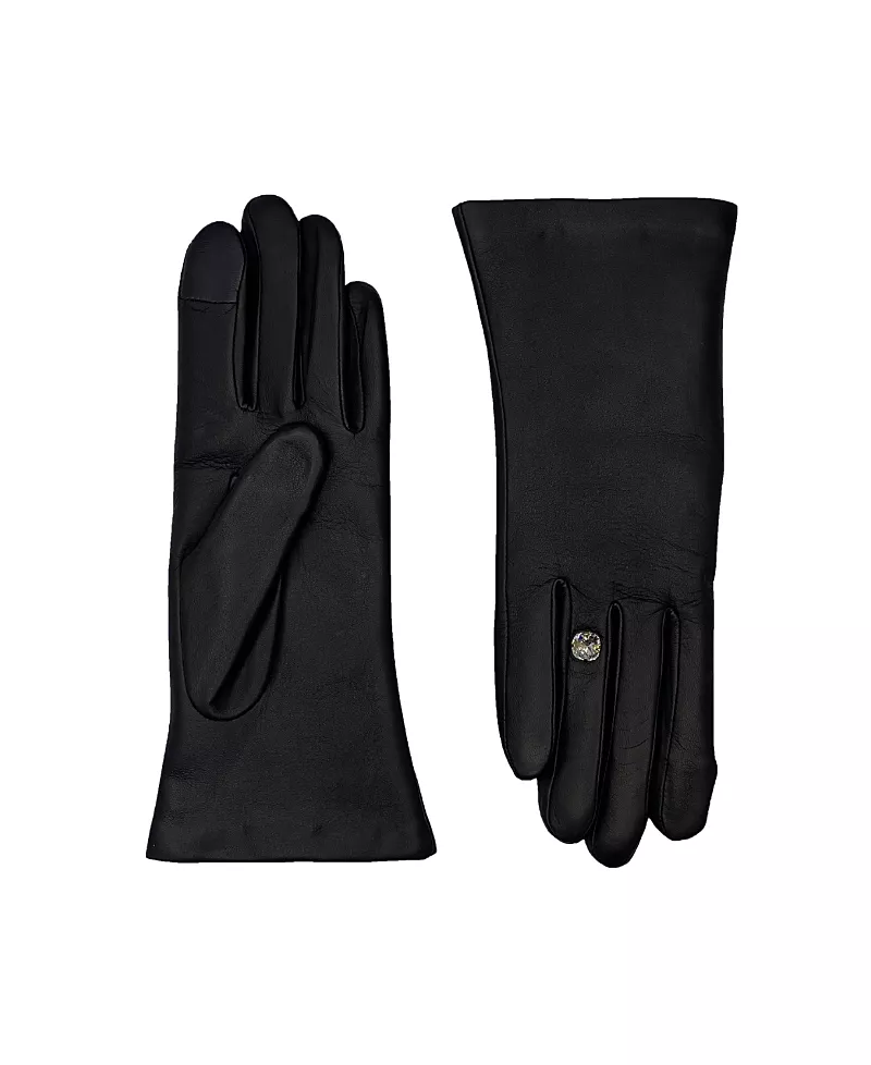 Agnelle Lambskin Glove with Gem on the Ring Finger
