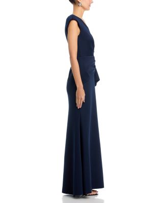 Extended Shoulder Drape Front Gown