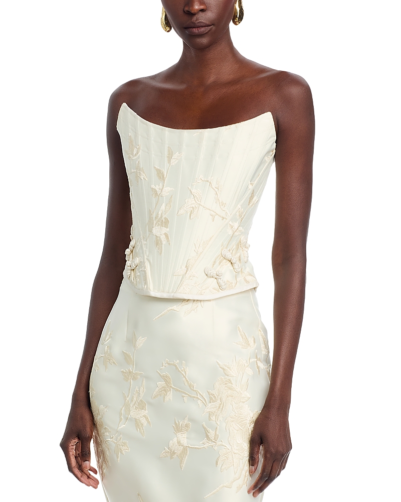 Sau Lee Sutton Embroidered Corset Top