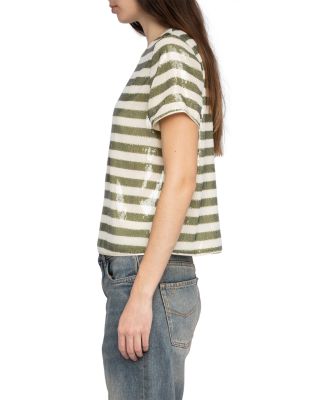Tchao Sequin Stripe Top 