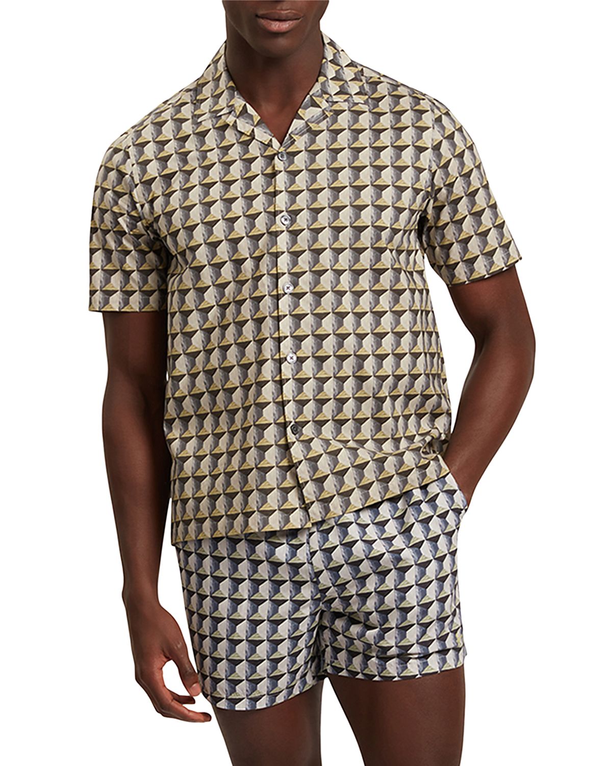 Ted Baker Nayelin Short Sleeve Relaxed Painted Geo Shirt