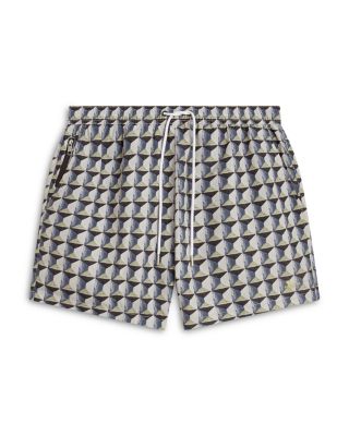 4.72" Belaire Tile Geo Printed Swim Short