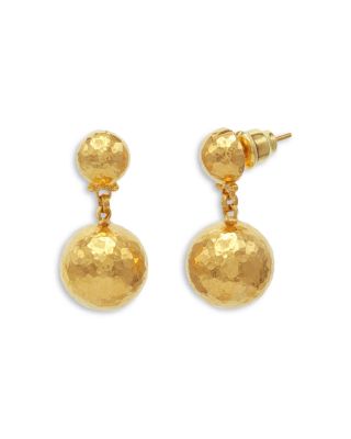 24K Yellow Gold Spell Drop Earrings