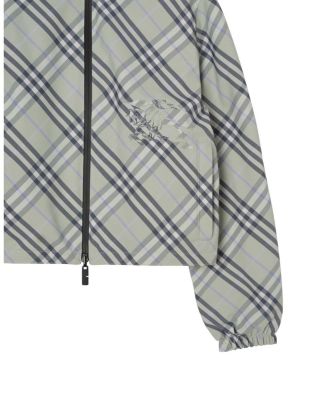 Cropped Reversible Check Jacket