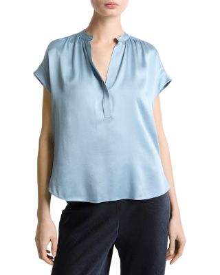 Silk Gathered Neck Top