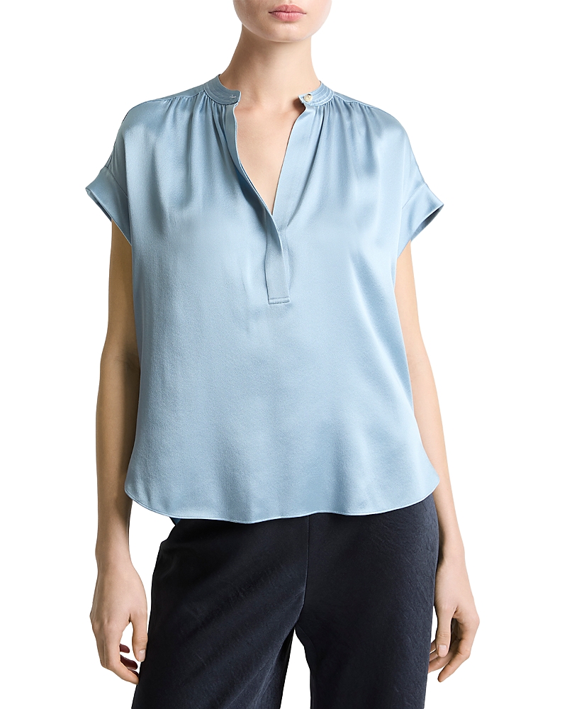 Vince Silk Gathered Neck Top