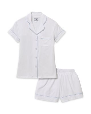 Piped Short Sleeve Short Pajama Set