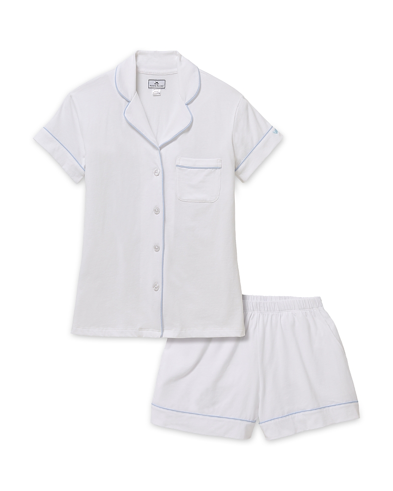 Petite Plume Piped Short Sleeve Short Pajama Set