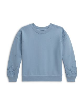 Girls' Eyelet French Terry Sweatshirt - Little Kid