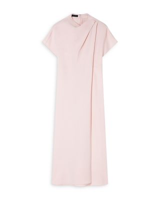 Pleated Shoulder Draped Dress