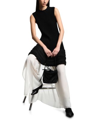 Ribbed Ruffled Hem Dress