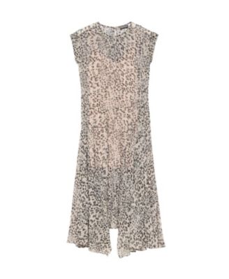 Leopard Print Cap Sleeve Midi Dress