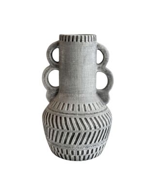 Earthenware Aztec Handled Flower Vase