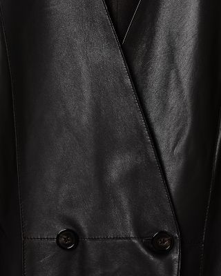 Leather Double Breasted Jacket