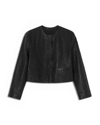 Embellished Leather Jacket