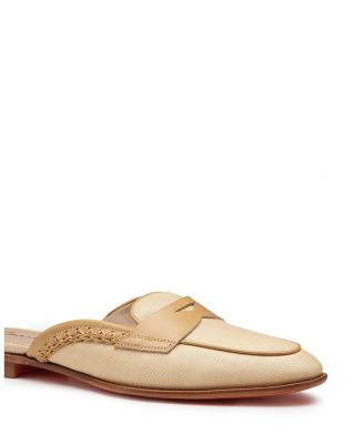  Women's Leather and Fabric Mule