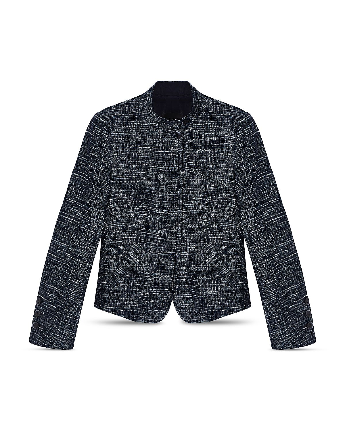 Emporio Armani Stand Collar Curved Hem Jacket