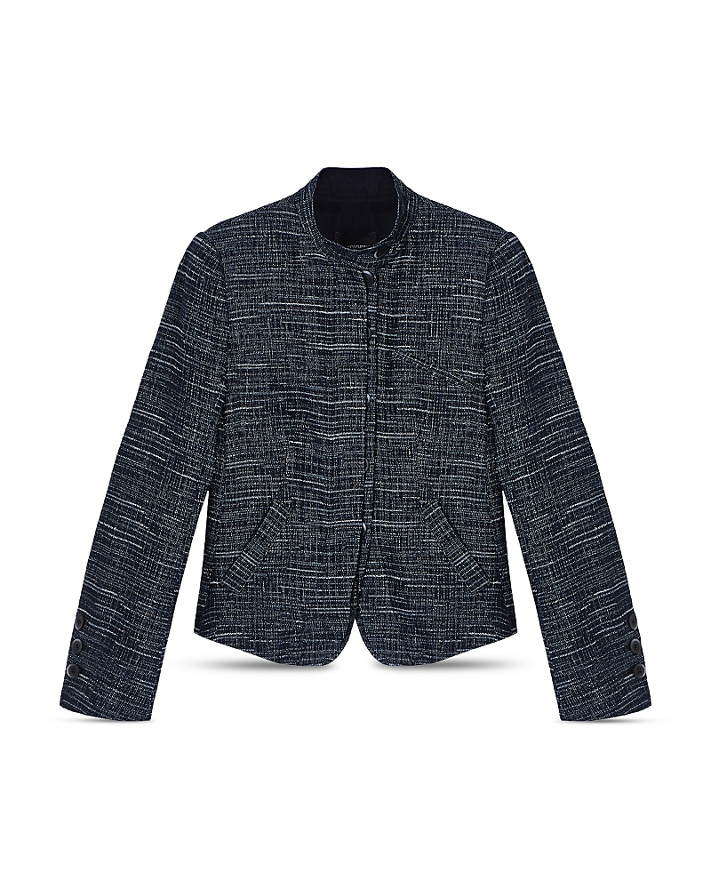 Emporio Armani Stand Collar Curved Hem Jacket