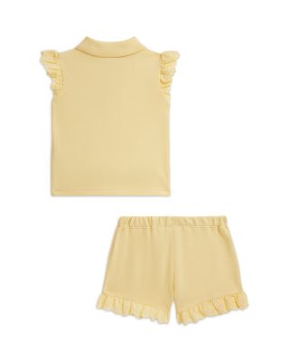 Girls' Eyelet Stretch Mesh Polo Shirt & Shorts - Baby