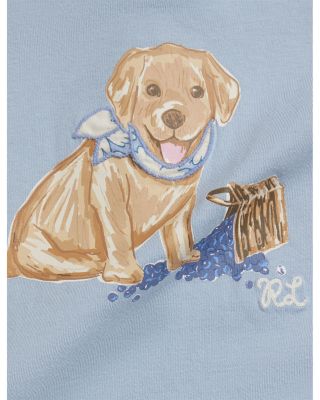 Girls' Dog Print Cotton Tee & Gingham Bloomer - Baby