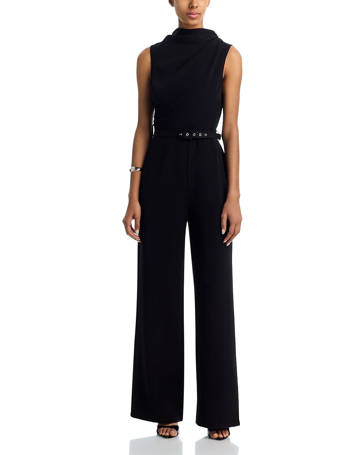 Aqua Cowl Neck Crepe Jumpsuit - Exclusive