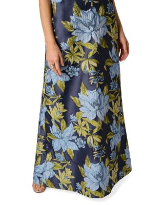Floral Jacquard Trapeze Gown