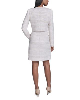 Multicolor Metallic Tweed Cropped Jacket