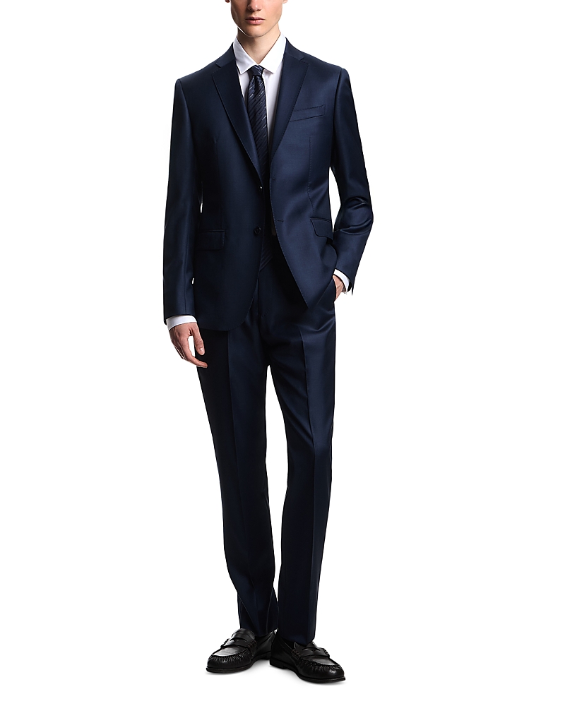 Emporio Armani Slim Fit Single Breasted Sharkskin Wool Suit