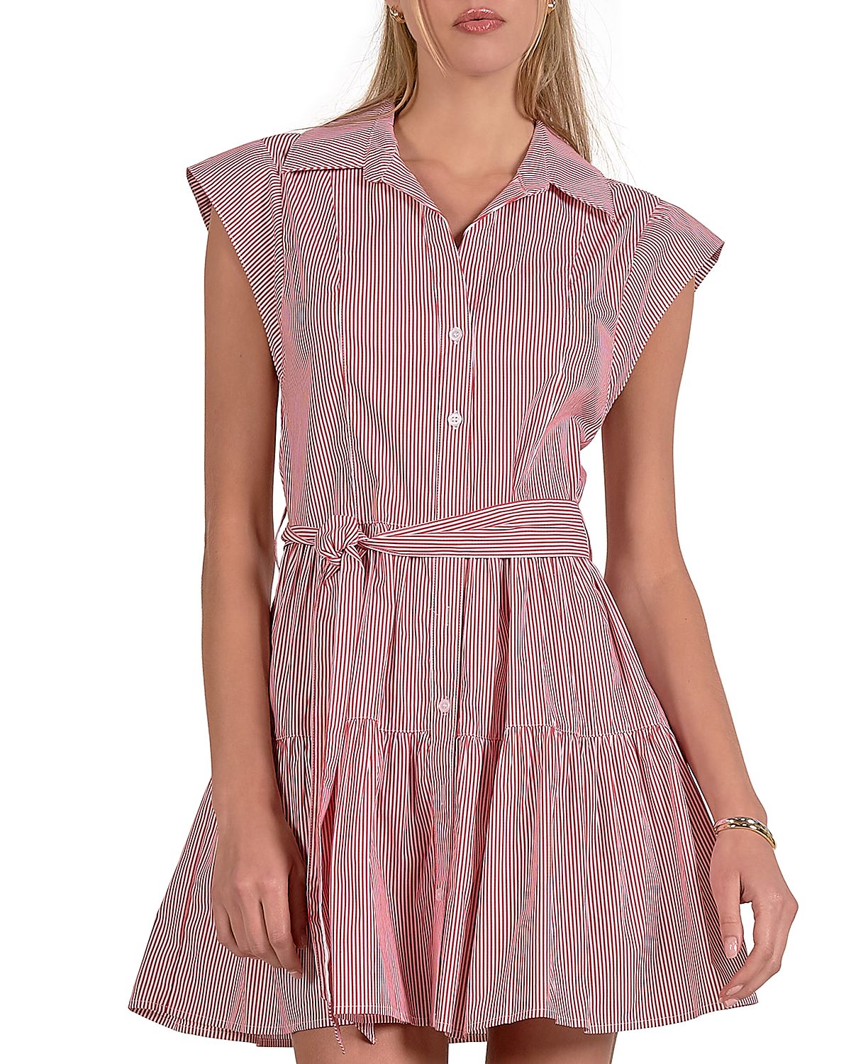 Elan Cap Sleeve Tiered Dress
