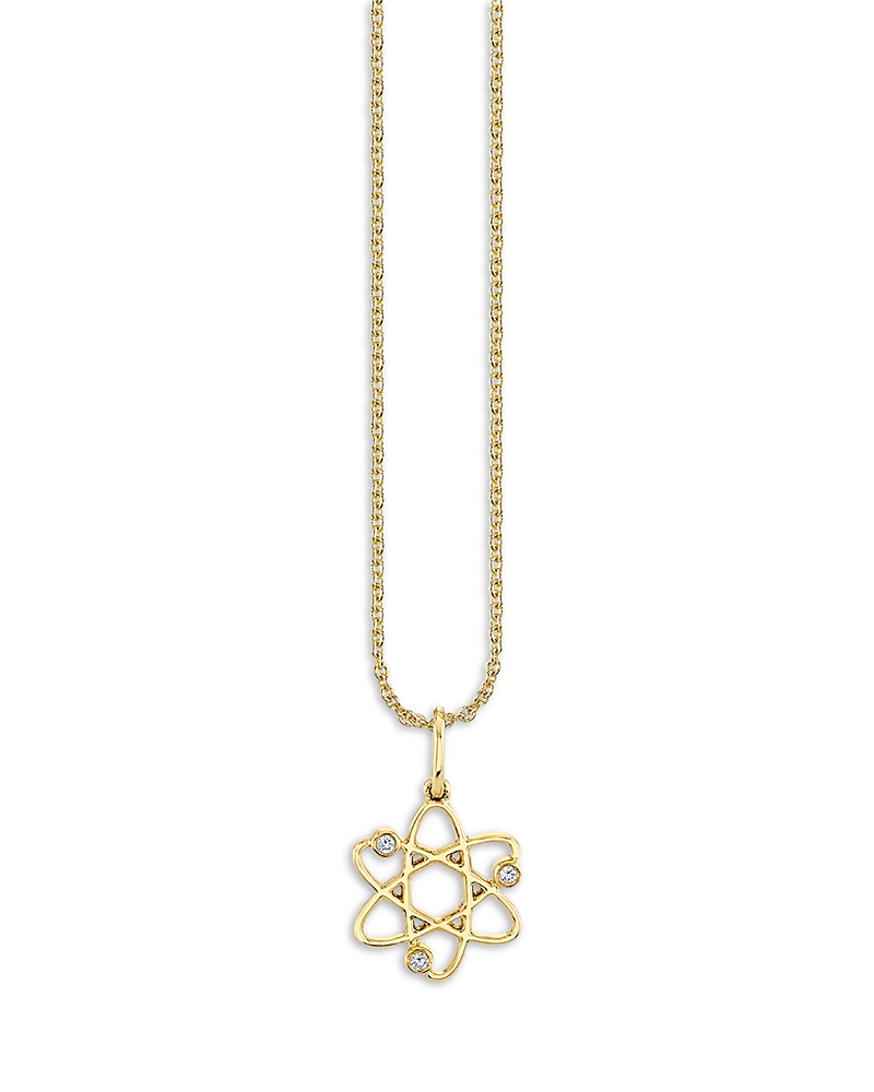 Sydney Evan 14K Yellow Gold Celestial Diamond Cosmos Pendant Necklace, 16