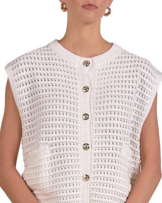 Sleeveless Open Knit Cardigan