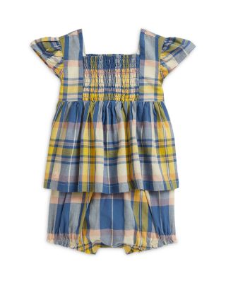 Girls' Plaid Smocked Cotton Top & Bloomer - Baby
