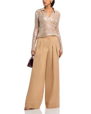 Heron Pleated Wide Leg Pants