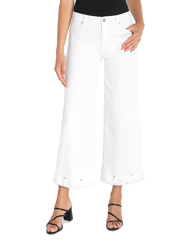 Liverpool Los Angeles Stride Crop Wide Leg Jeans in Bright White