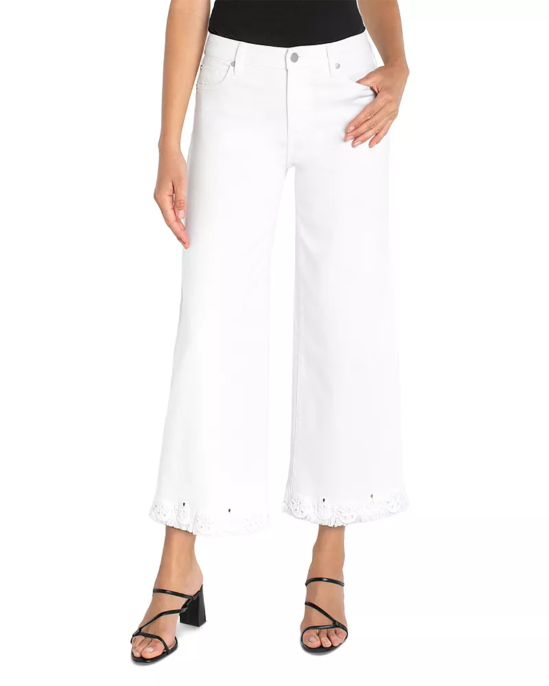 Liverpool Los Angeles Stride Crop Wide Leg Jeans in Bright White