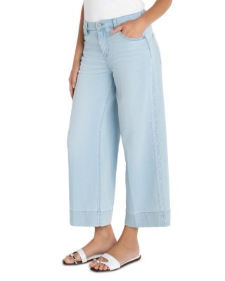 Stride Crop Wide Leg Jeans in Marine Flowers