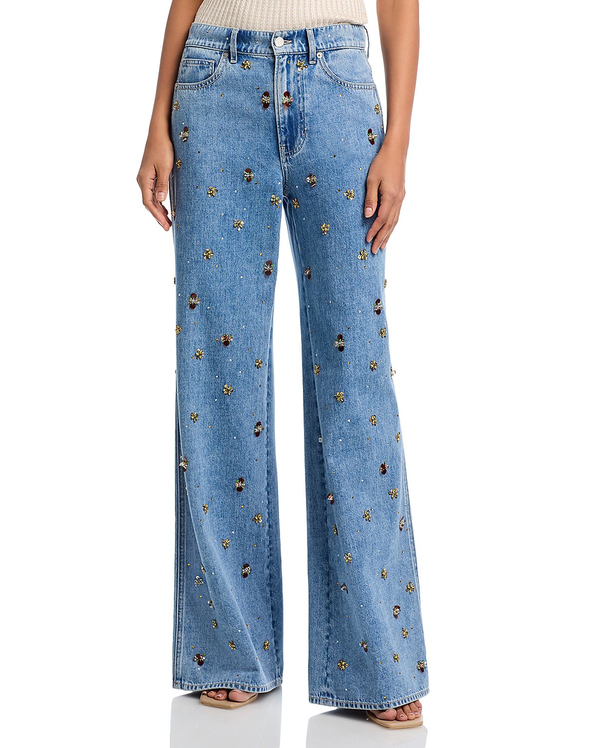 Veronica Beard Kasey Mid Rise Wide Leg Jeans