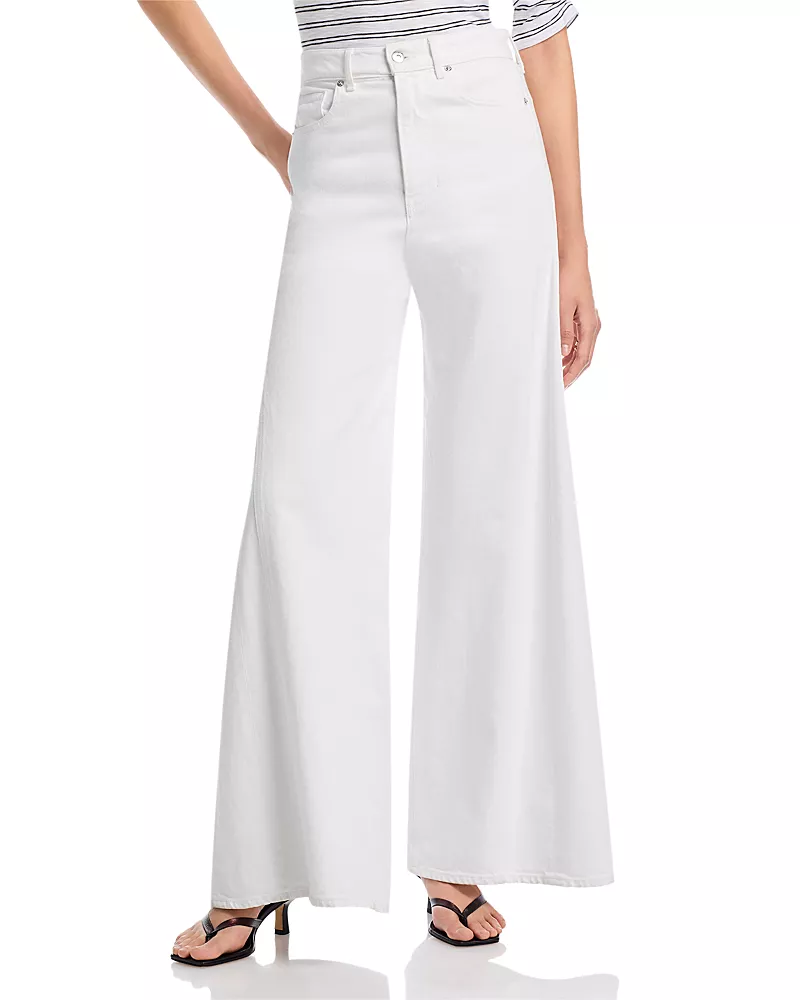 Veronica Beard Vicki High Rise Extra Wide Leg Jeans in White