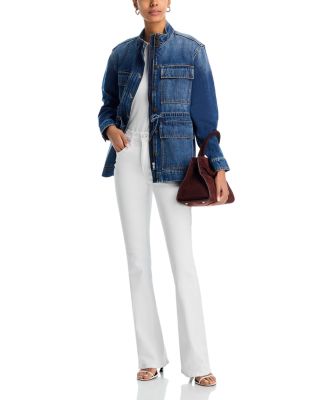 Beverly Skinny Flare Extended Jeans in White