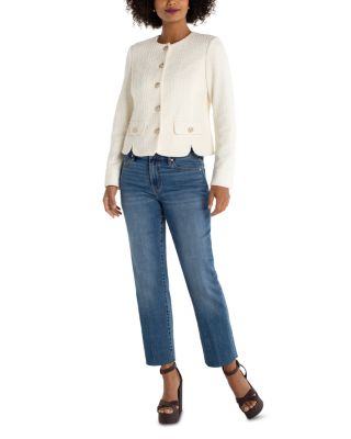 Collarless Boucl&eacute; Jacket