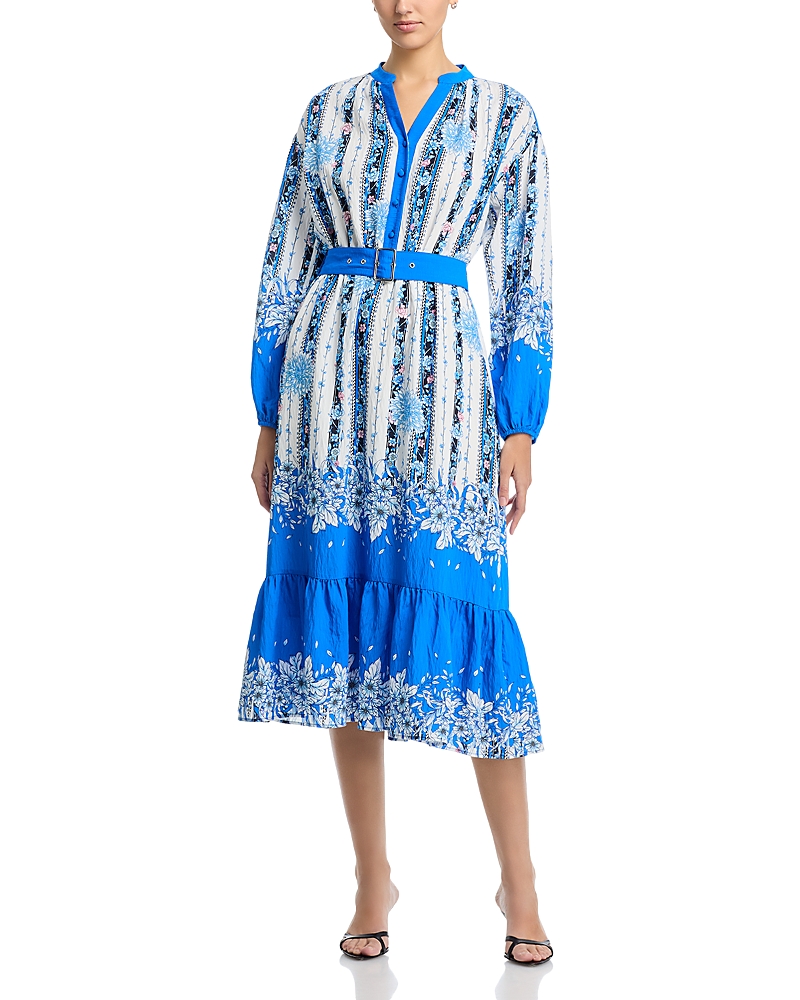 T Tahari Belted Long Sleeve Dress