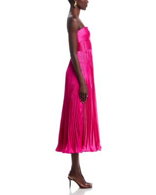 Ruched Bustier Pleated Dress