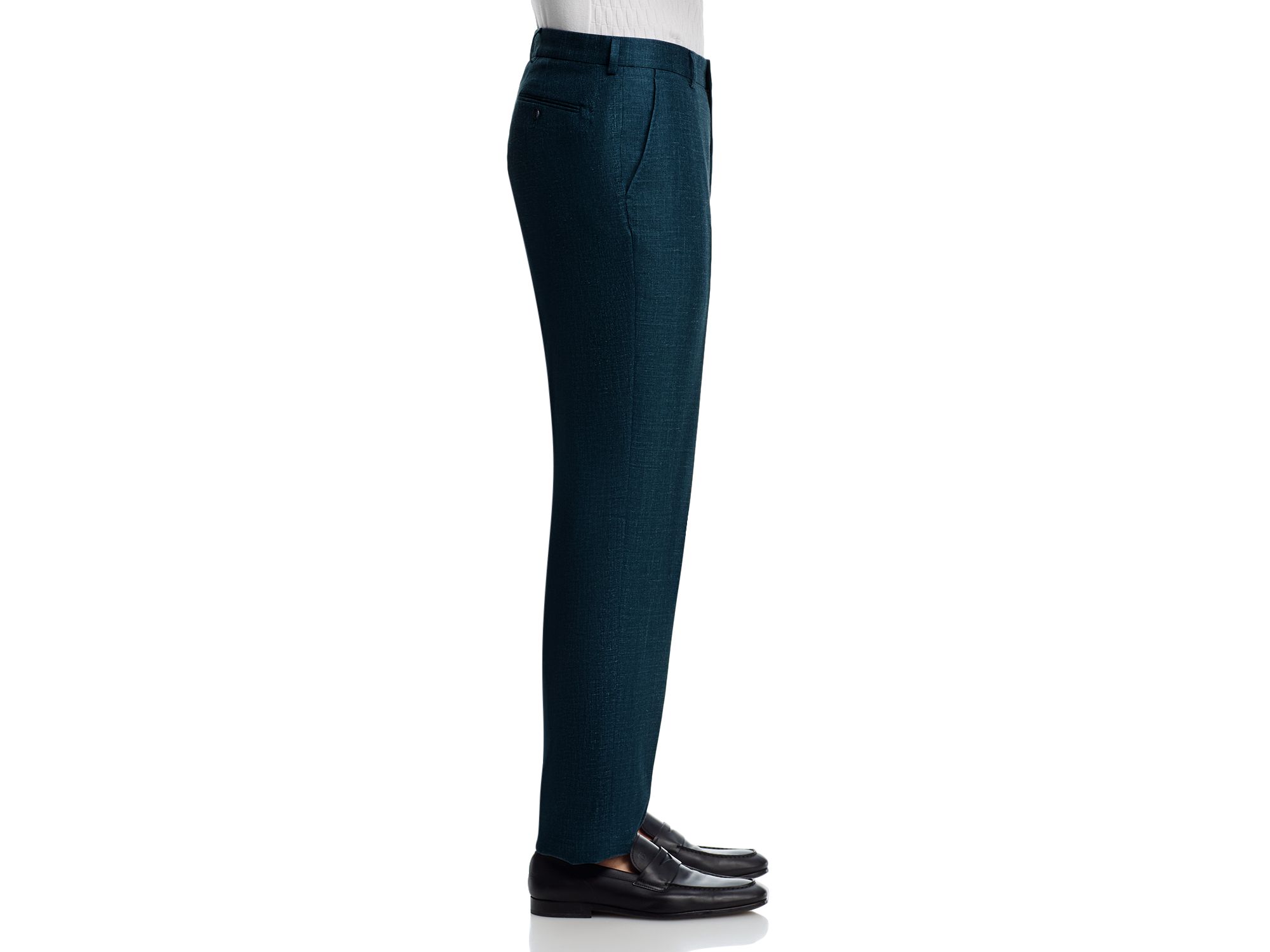 Wool, Silk & Linen Mélange Suit Pants — Image 7