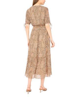 Tie Sleeve Smocked Midi Dress