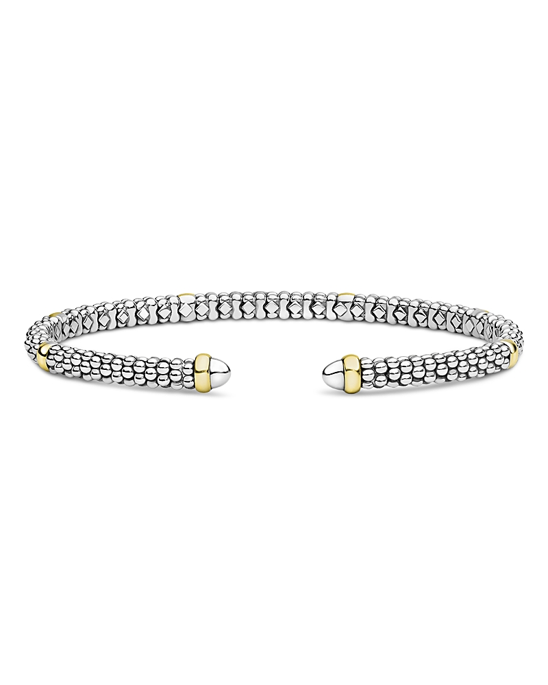 Lagos 18K Yellow Gold & Sterling Silver Signature Caviar Mini Versa Torque Bracelet