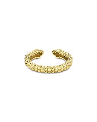 18K Yellow Gold Signature Caviar Stack Cuff Ring