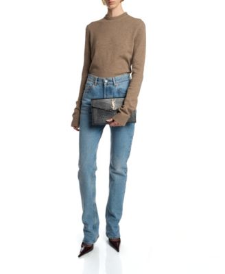 Uptown Clutch In Croc-Embossed Leather